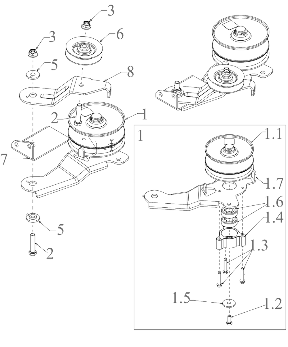 Variable Speed Pulley Diagram and Parts List for 13BB77SS345 2023 Yard Machines Lawn Tractor